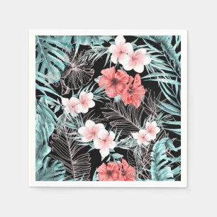 Rose Gold Tropisk Elegant Botanisk Ö Luau Pappersservett