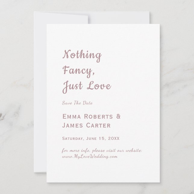 Rose Gold Typografi Spara Datum Datumet (Framsida)