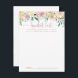 Rose Gold Vår Blommiga Bröllops Bucket List-kort Vykort<br><div class="desc">Dessa rose gold vårblommiga bröllopskort är den perfekta aktiviteten för en rustik bröllopsfest eller möhippa. Designen har en mängd färgglada peonior och grön lövverk,  snyggt buntade i charmiga buketter,  som inspirerar till naturlig skönhet.

Ändra formuleringen för att passa alla livshändelser. Bucket list-skylt säljs separat.</div>