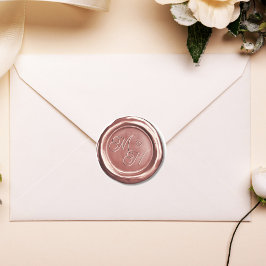 Rose Gold Vintage Initialer Anpassad Bröllopsprese Runt Klistermärke