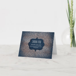 Rose Gold Vintage Konfetti Navy Bröllop Tack Kort