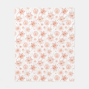 Rose Gold Vintersnöflingor på Vit Fleecefilt
