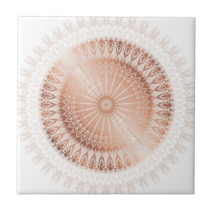 Rose Gold Vit Mandala Kakelplatta