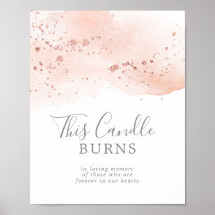 Rose Gold Watercolor Ljusstaken Brinner Skylt