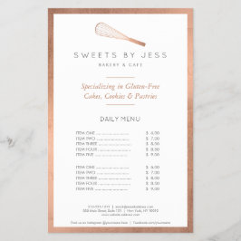 Rose Gold Whisk Bageri Halvsidesfolder Flygblad