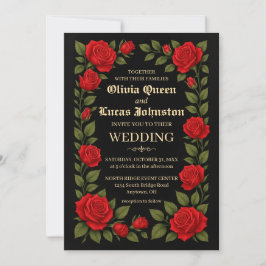 Rose Gotisk Bröllopsinbjudan Inbjudningar