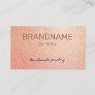 Rosé Guld Färg Gradient Struktur Faux Rosa Glitter Visitkort