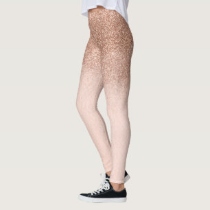 Rose Guld Glam Glitter Glitter Ombre Trendig Leggings