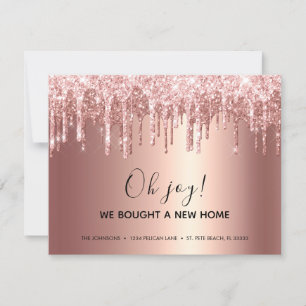 Rose Guld Glitter Drip Glam Rörlig Meddelande