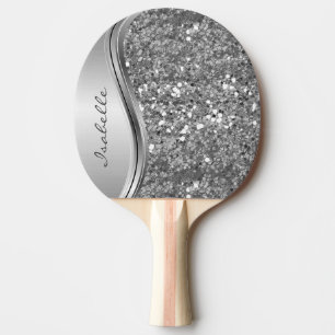 Rose Guld Glitter Glam Bling Personlig Metall Pingisracket