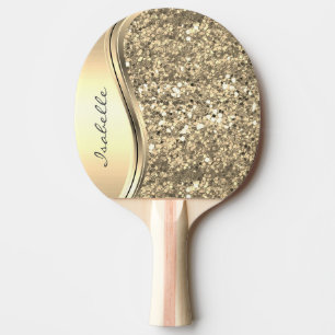 Rose Guld Glitter Glam Bling Personlig Metall Pingisracket