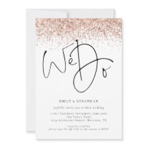 Rose Guld Glitter Vi Gör QR Bröllop