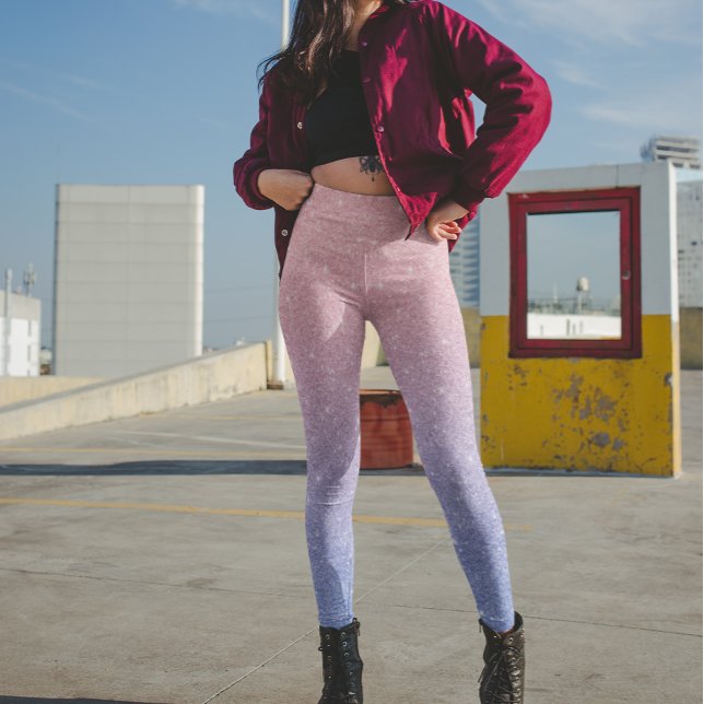 Rose Guld Lila Glitter Ombre Trendig Leggings (Skapare uppladdad)