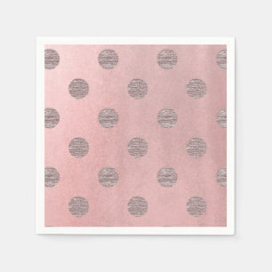 Rose Guld Rosa Glans Glamour Prickar Modern Chic Pappersservett
