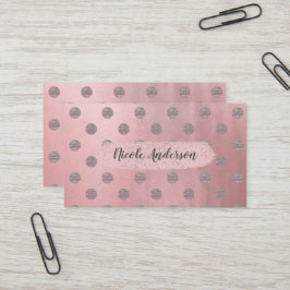 Rose Guld Rosa Glans Glamour Prickar Modern Chic Visitkort