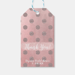 Rose Guld Rosa Glans Glamour Prickiga Prickar Mode Presentetikett