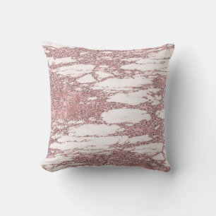 Rose Guld Rosa Glitter Gnistrande Marmor Glamourös Kudde