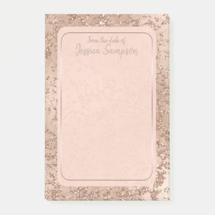 Rose Guld Rosenskiftande Glamör Gnistrande Chic Post-it Block