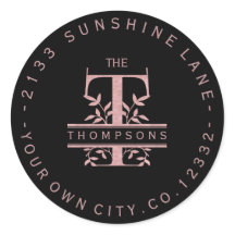 Rose Guld Split Anpassad Monogram T U W Y X Z