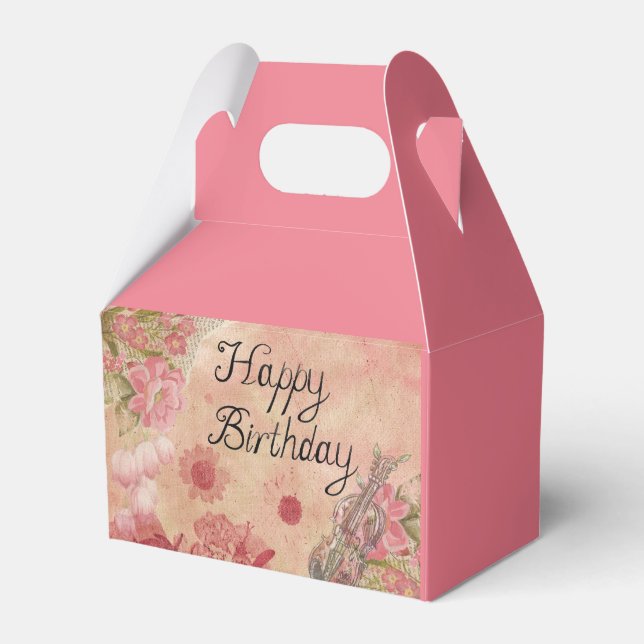 Rose Happy Birthday presentlåda Blommig Musik Desi (Framsidan Sidan)