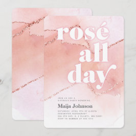 Rosé hela dagen 21:a födelsedagsinbjudan inbjudningar