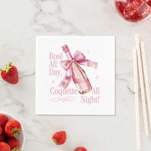 Rosé hela dagen Coquette natt Champagne Pappersservett (Insitu)