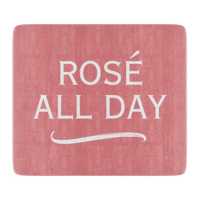 Rosé hela dagen elegant rosa glasskärbräda (Framsidan)