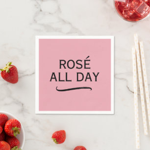 Rosé hela dagen eleganta rosa servetter för vinfes