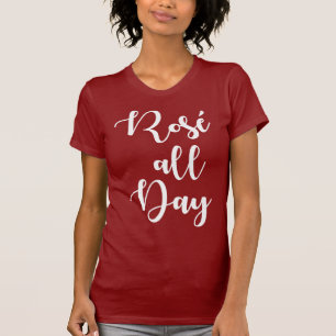 Rosé hela dagen Maroon Färgad T-Shirt