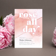 Rosé-helgdag möhippa inbjudan