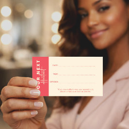 Rose & Ivory Salon Appointment Card | Minimalist D Tidsbeställning Kort