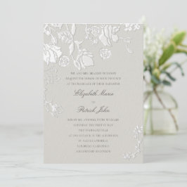 Rose Ivory Sonnet Formell Klassisk Eterisk Bröllop Inbjudningar