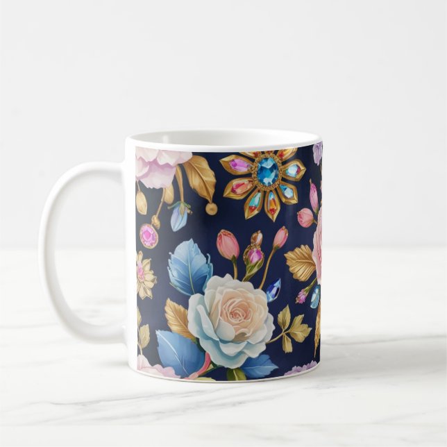 Rose Koffie of Thee Mok Kaffemugg (Vänster)
