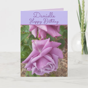 Rose Lila Blomma Blommig Flicknamn Födelsedag Kort