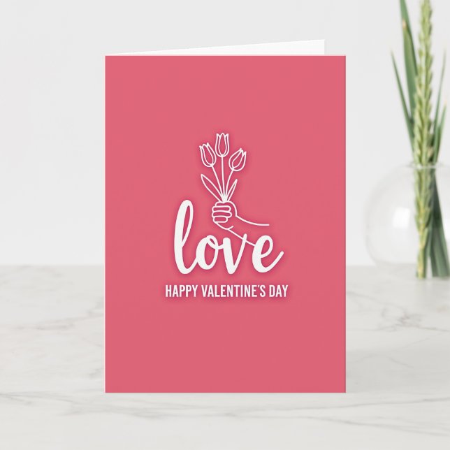 Rose Love Minimalistisk Kort (Framsida)