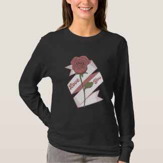 Rose Love Ribbon – Romantic Floral Art T Shirt