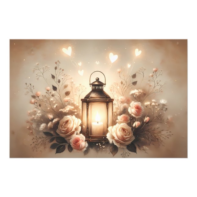 Rose Lykt Glöd Bouquet Fototryck (Framsidan)