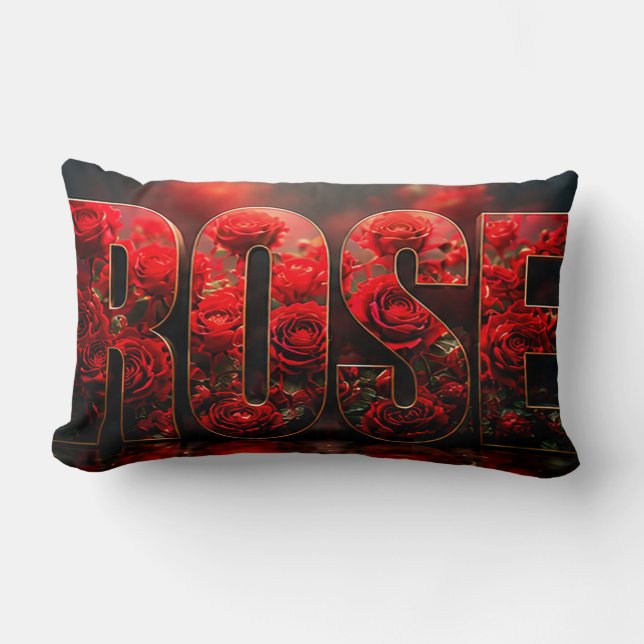 Rose Lyx Botanisk Blommig Dekor Lumbarkudde (Framsida)