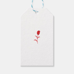 Rose Madder, Lava Röd, blomsterdesign Presentetikett