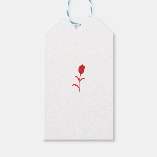 Rose Madder, Lava Röd, blomsterdesign Presentetikett (Framsidan)