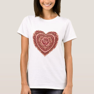 Rose Mandala Heart of Love T Shirt