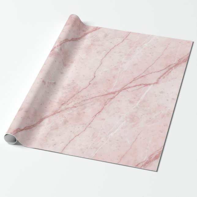 Rose Marble Organisk Dusty Rose Rodnad  Presentpapper (Utrullad)