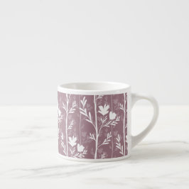Rose Mauve Botanisk Tyst Blommig Silhuett Espressomugg