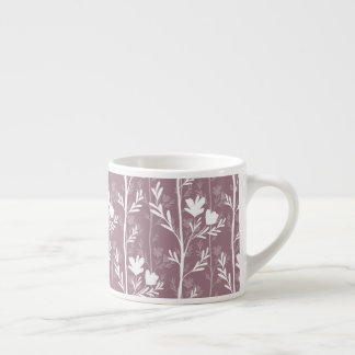 Rose Mauve Botanisk Tyst Blommig Silhuett Espressomugg