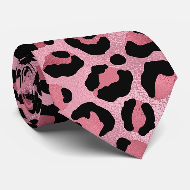 Rose Metallisk Leopardtryck Slips (Rullad)