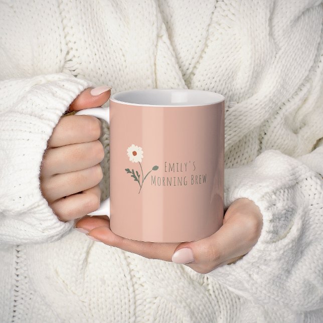 Rose Minimalist Prästkrage & Text Modernt Bondgård Kaffemugg (Skapare uppladdad)