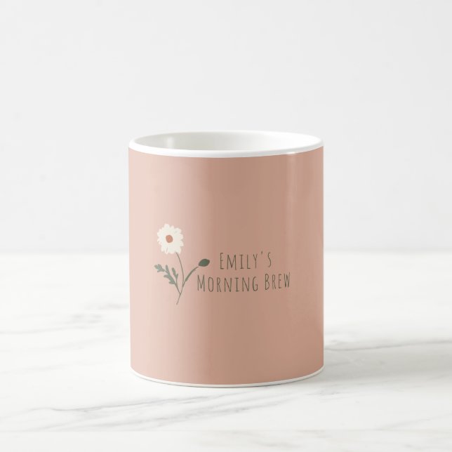 Rose Minimalist Prästkrage & Text Modernt Bondgård Kaffemugg (Center)