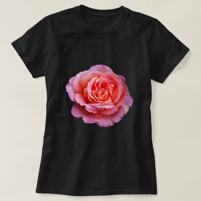 Rose mit tautropfen t shirt (Design framsida)