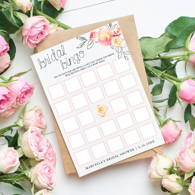 Rosé Möhippa Bingo Card Inbjudningar (Skapare uppladdad)