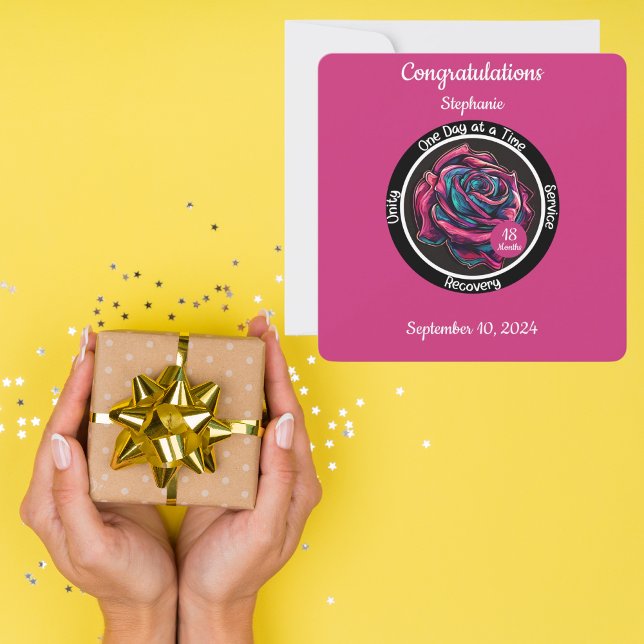 Rose Nykthetsmärke | 12-stegsåterhämtning Kort (Skapare uppladdad)